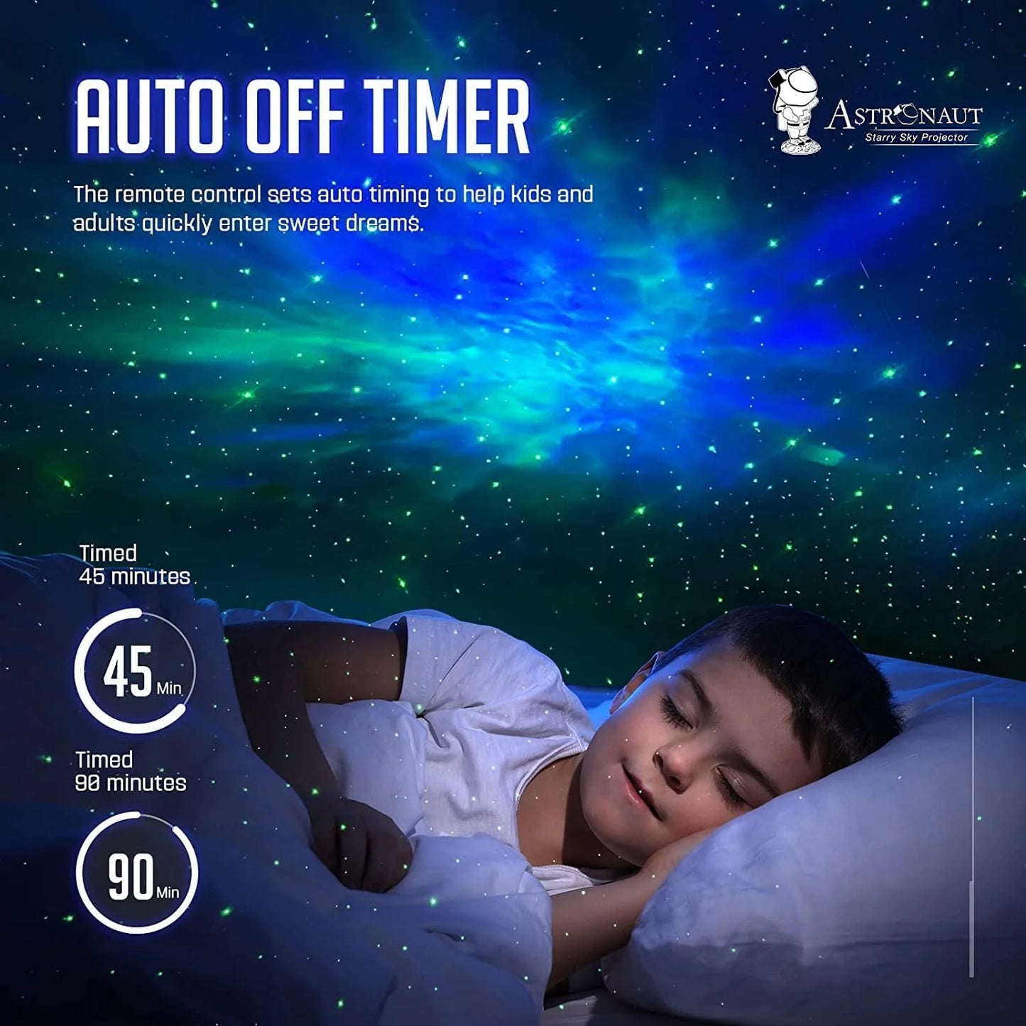 Astronaut Galaxy Projector Night Light – 360° Rotating Nebula Star Projector with Remote Control, Timer & Adjustable Head.