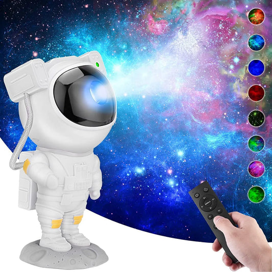 Astronaut Galaxy Projector Night Light – 360° Rotating Nebula Star Projector with Remote Control, Timer & Adjustable Head.