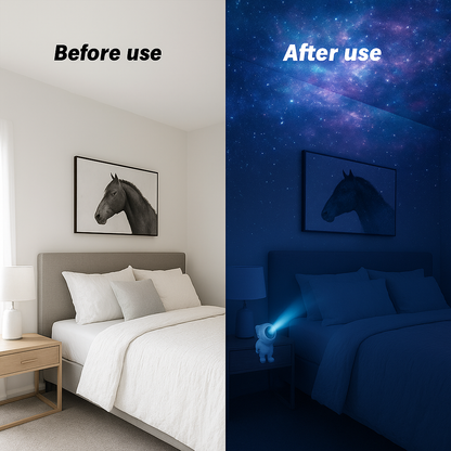 Astronaut Galaxy Projector Night Light – 360° Rotating Nebula Star Projector with Remote Control, Timer & Adjustable Head.