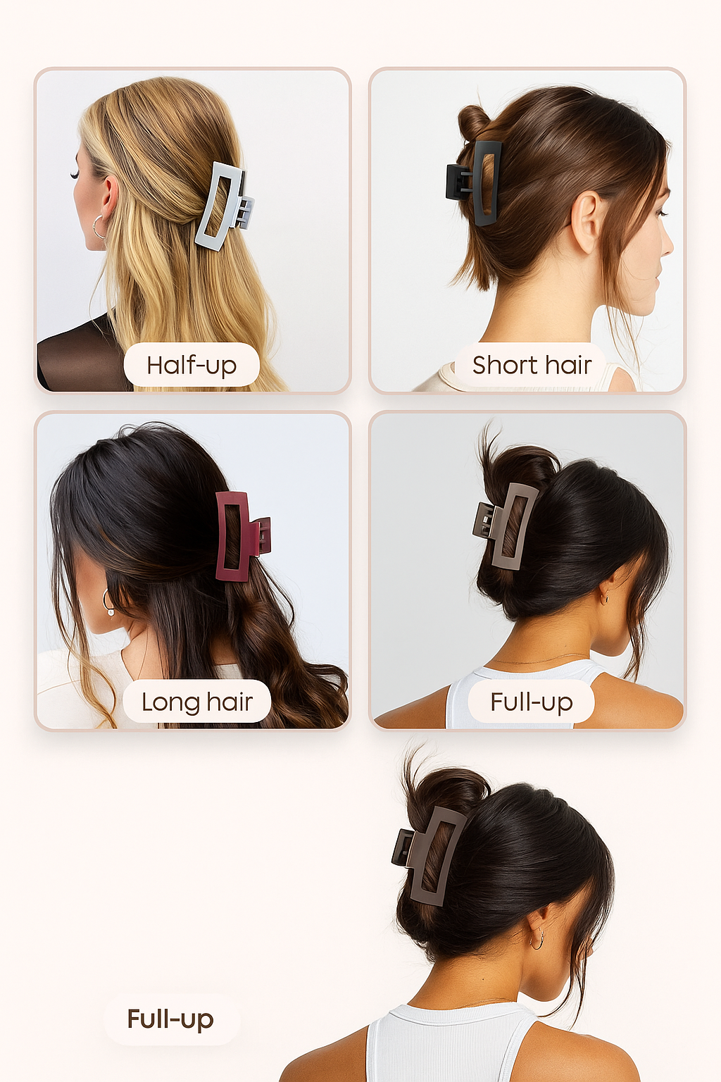 Unbreakable Matte Hair Claw Clip – Strong Grip & Soft Finish