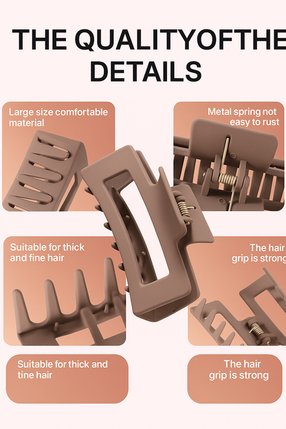 Unbreakable Matte Hair Claw Clip – Strong Grip & Soft Finish