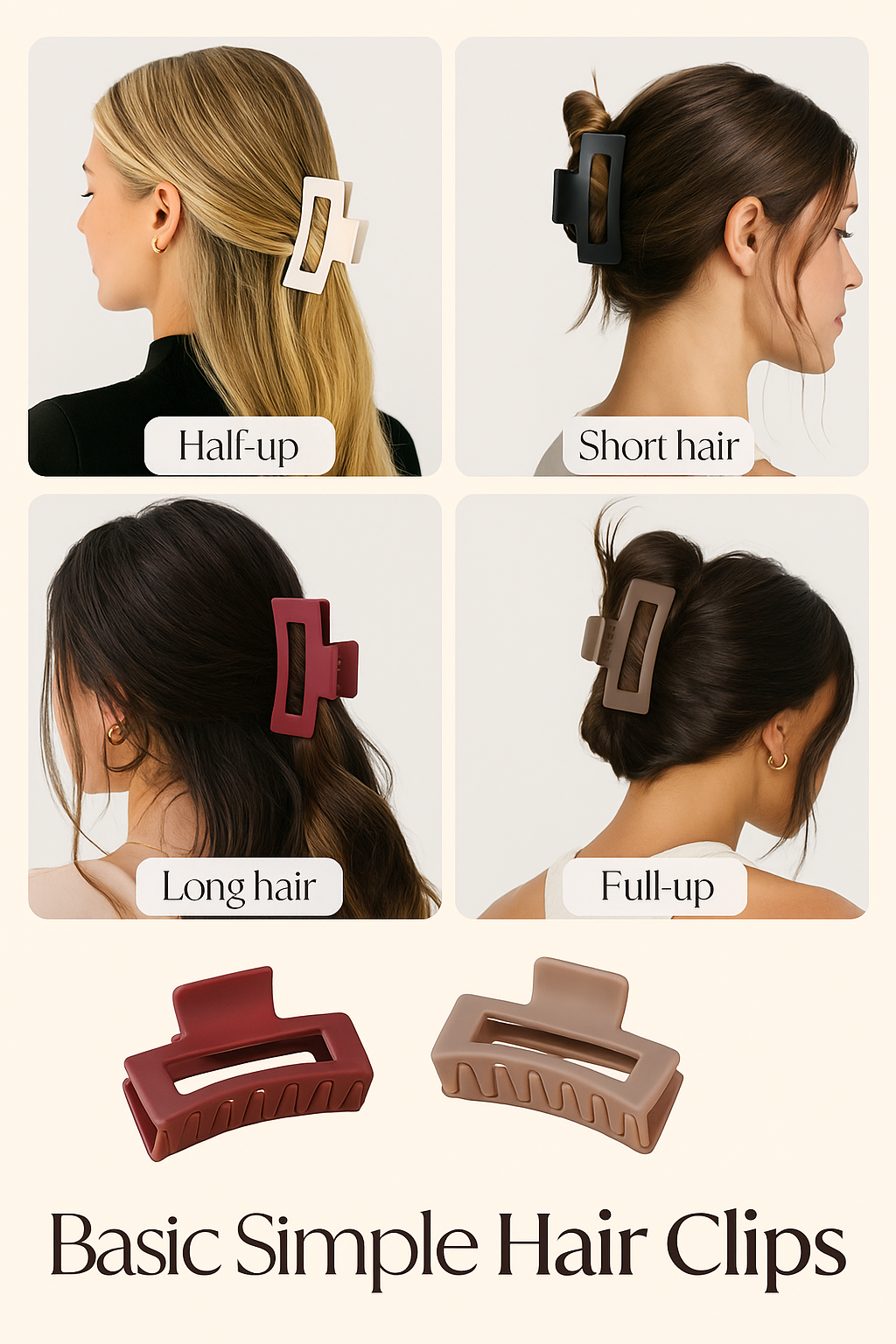 Unbreakable Matte Hair Claw Clip – Strong Grip & Soft Finish