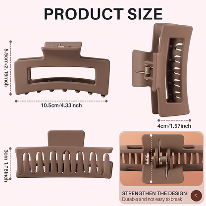 Unbreakable Matte Hair Claw Clip – Strong Grip & Soft Finish