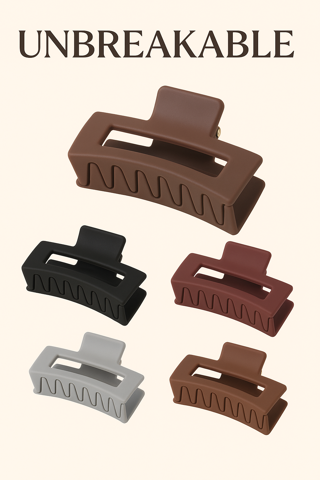 Unbreakable Matte Hair Claw Clip – Strong Grip & Soft Finish