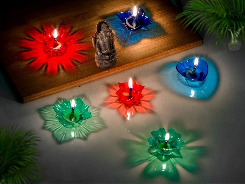 3D Reflection Rangoli Diya [Reusable]